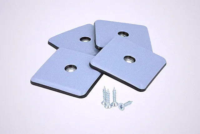 4 x Teflongleiter zum Schrauben 50 x 50 mm PTFE Möbelgleiter eckig für Stühle