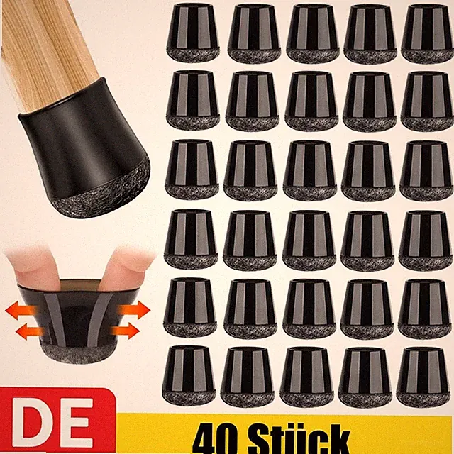 40 Stk Flexible Stuhlbein Schutzkappen Filzgleiter Bodenschutz Schoner Elastisch