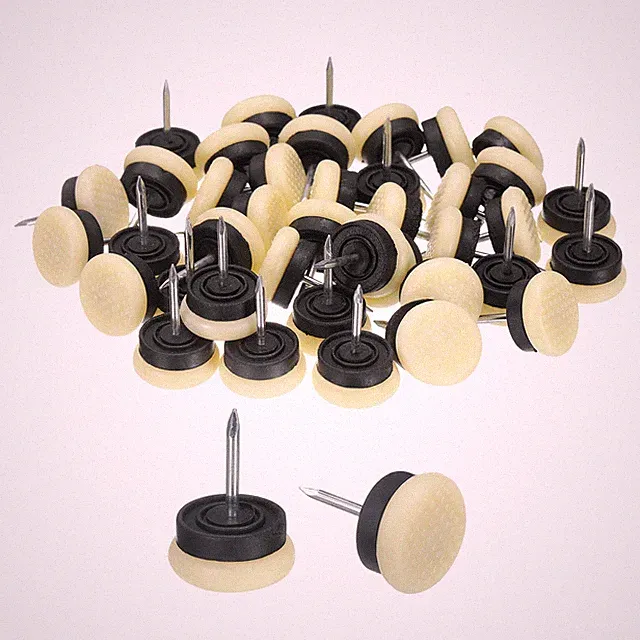 40 Stück Möbelgleiter für Nägel, 3/4"(19mm) Kunststoff Anti-Rutsch-Pads, Gelb
