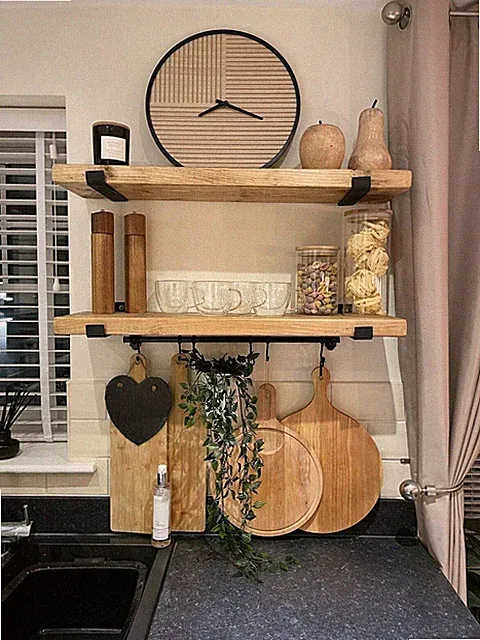 40CM-150CM Rustikale Industrial Holz Gerüst Brett Regale - Auswahl an Klammern