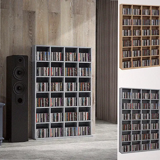 480CD/312DVD Medien Aufbewahrung Regal mit verstellbaren Regalen, generalüberholt
