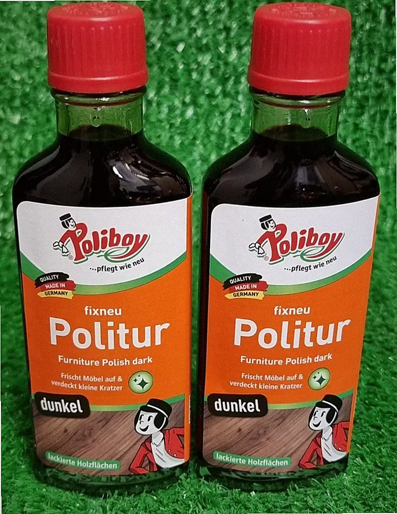 (49,50€L) 2x Poliboy fixneu POLITUR dunkles Holz (2x100ml Fl) Möbel Versand 0€