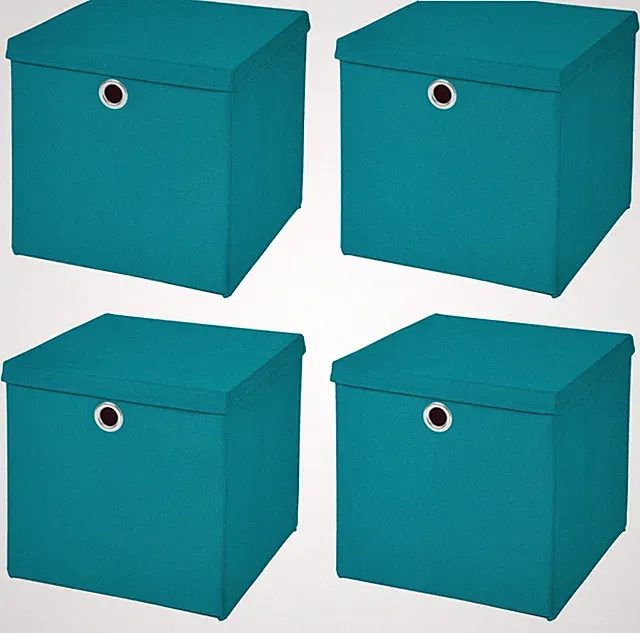 4er Set Aufbewahrungsbox Spielkiste Regalkorb Faltkiste Korb Kinderbox Stoff Box