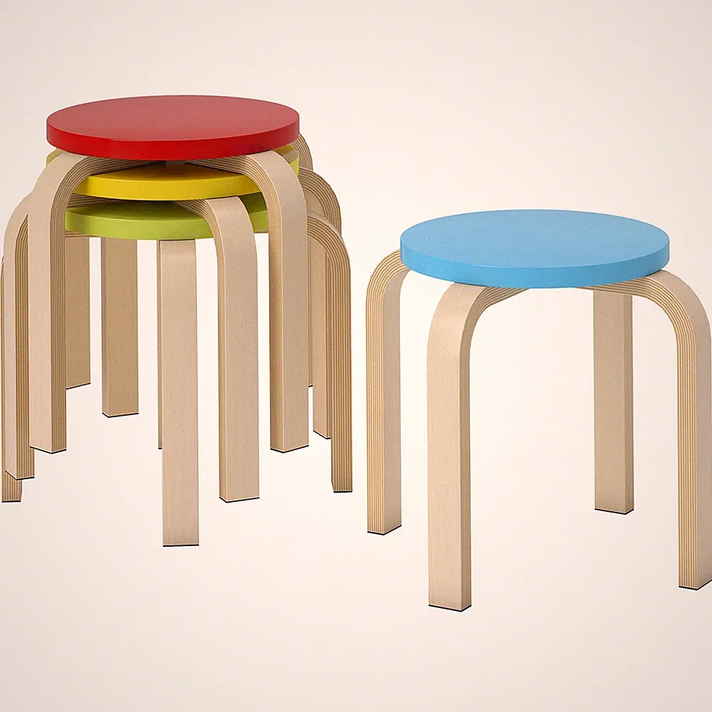 4er Set Esszimmerhocker Stapelhocker Runde Hocker für Esszimmer, Bunt