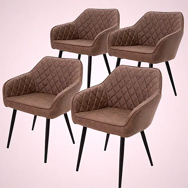 4er Set Esszimmerstühle Braun Wohnzimmerstühle Küchenstuhl PU-Kunstleder