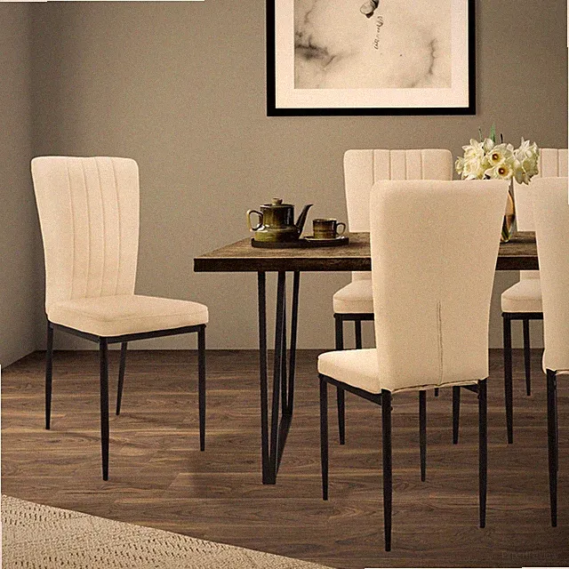 4er Set Esszimmerstuhl Küchenstuhl Polsterstuhl Wohnzimmer Stuhl Taupe Samt
