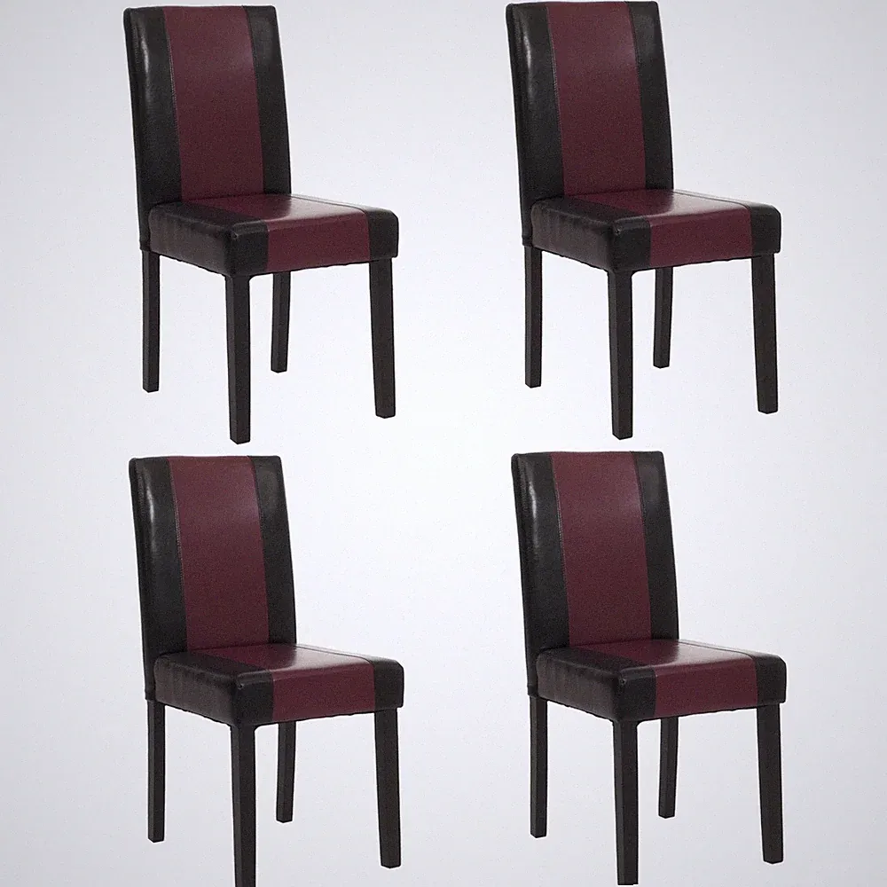 4er-Set Esszimmerstuhl Stuhl Littau Leder Kunstleder helle/dunkle Beine