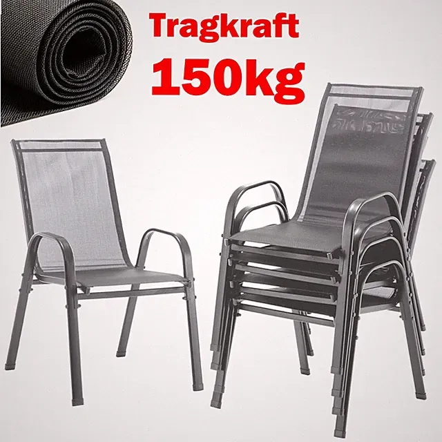 4er Set Gartenstuhl Stapelstuhl Metall Stühle Campingstuhl Terrassenstuhl
