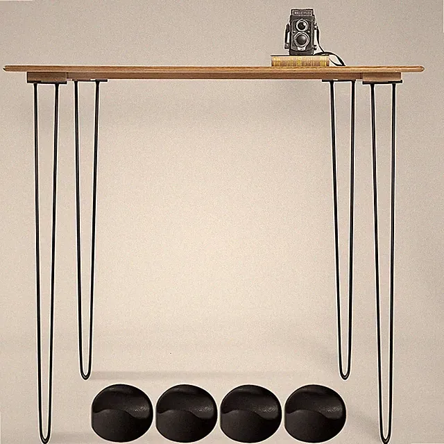 4er Set Hairpin Legs 86CM Schwarz Tischbeine Haarnadelbeine Tischgestell Stahl
