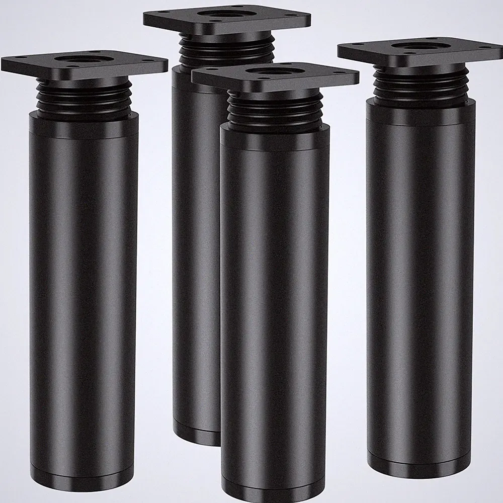 4er Set Höhenverstellbare Möbelfüße aus Aluminiumlegierung und PVC, 1012cm, R...
