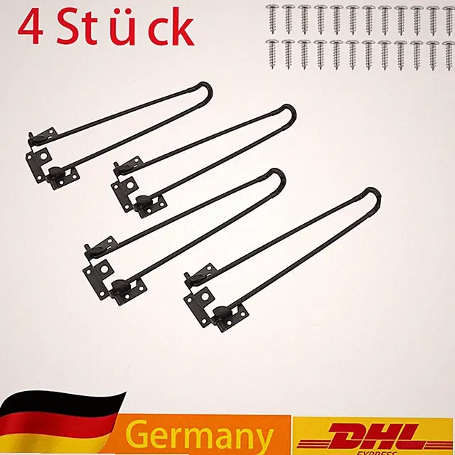 4er-Set klappbare Haarnadel-Tischbeine, DIY Möbelbeine 32/38/43/51 cm faltbar