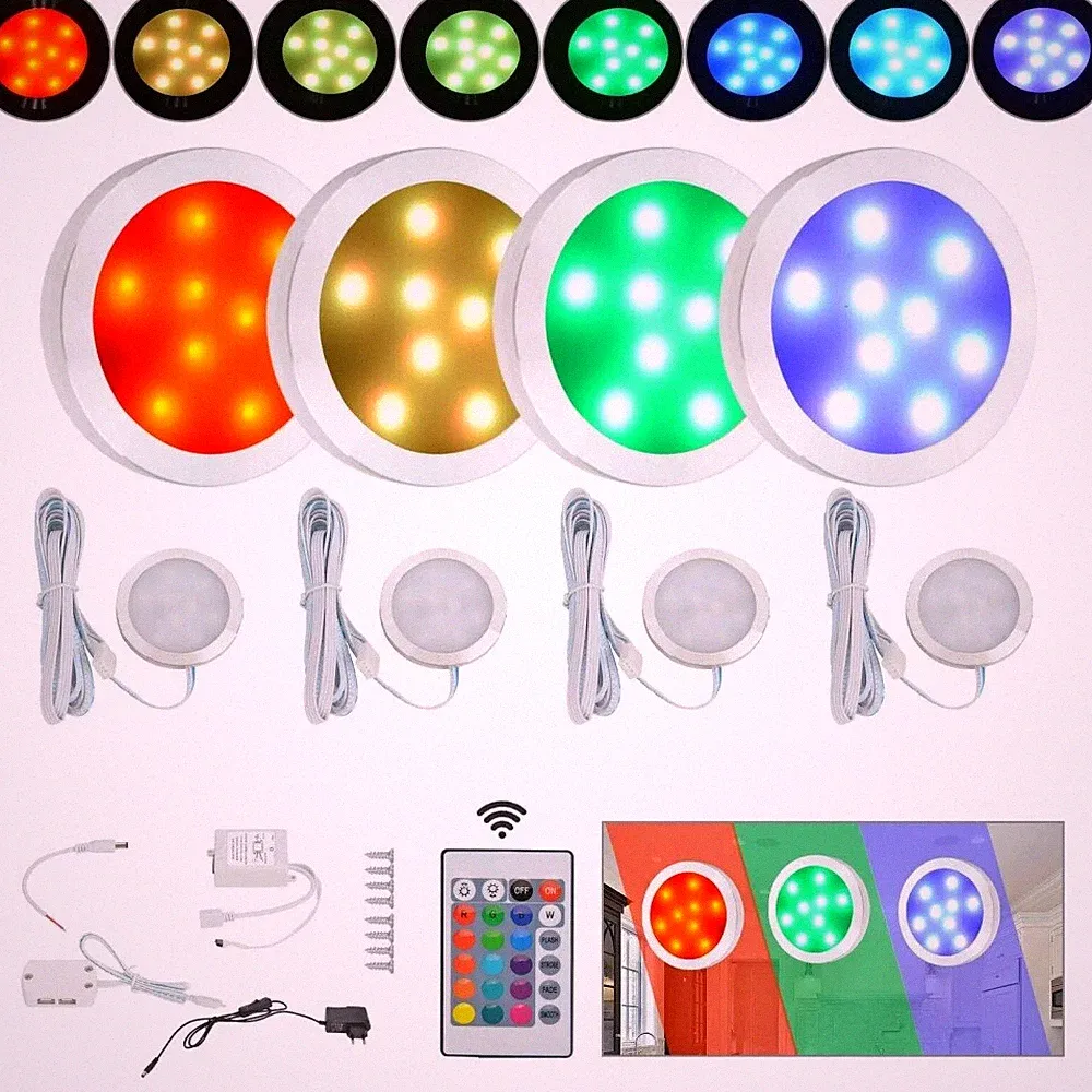 4er Set LED Unterbauleuchte 12V Vitrine Möbel Regal Schrank Beleuchtungsset