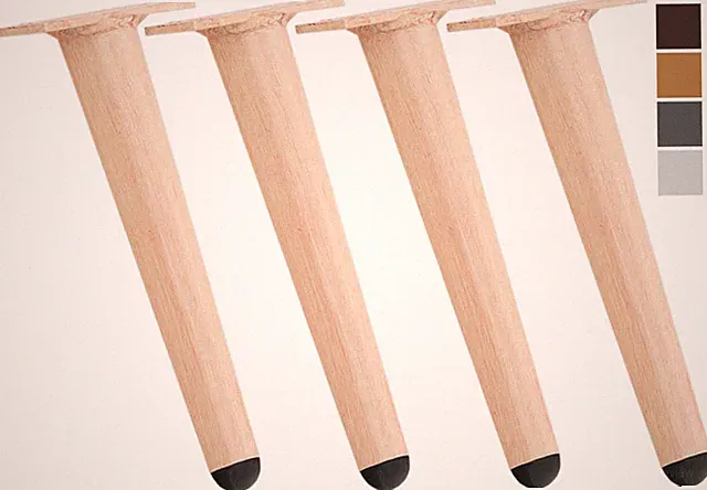 4er Set Möbelfüße Aluminium Holzoptik Möbelbeine Sofafuß Tischbeine Stuhlbeine