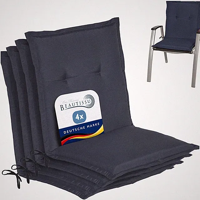 4er Set Sitzkissen Polster Auflage Polsterauflage Sitzpolster Niedriglehner Sitz