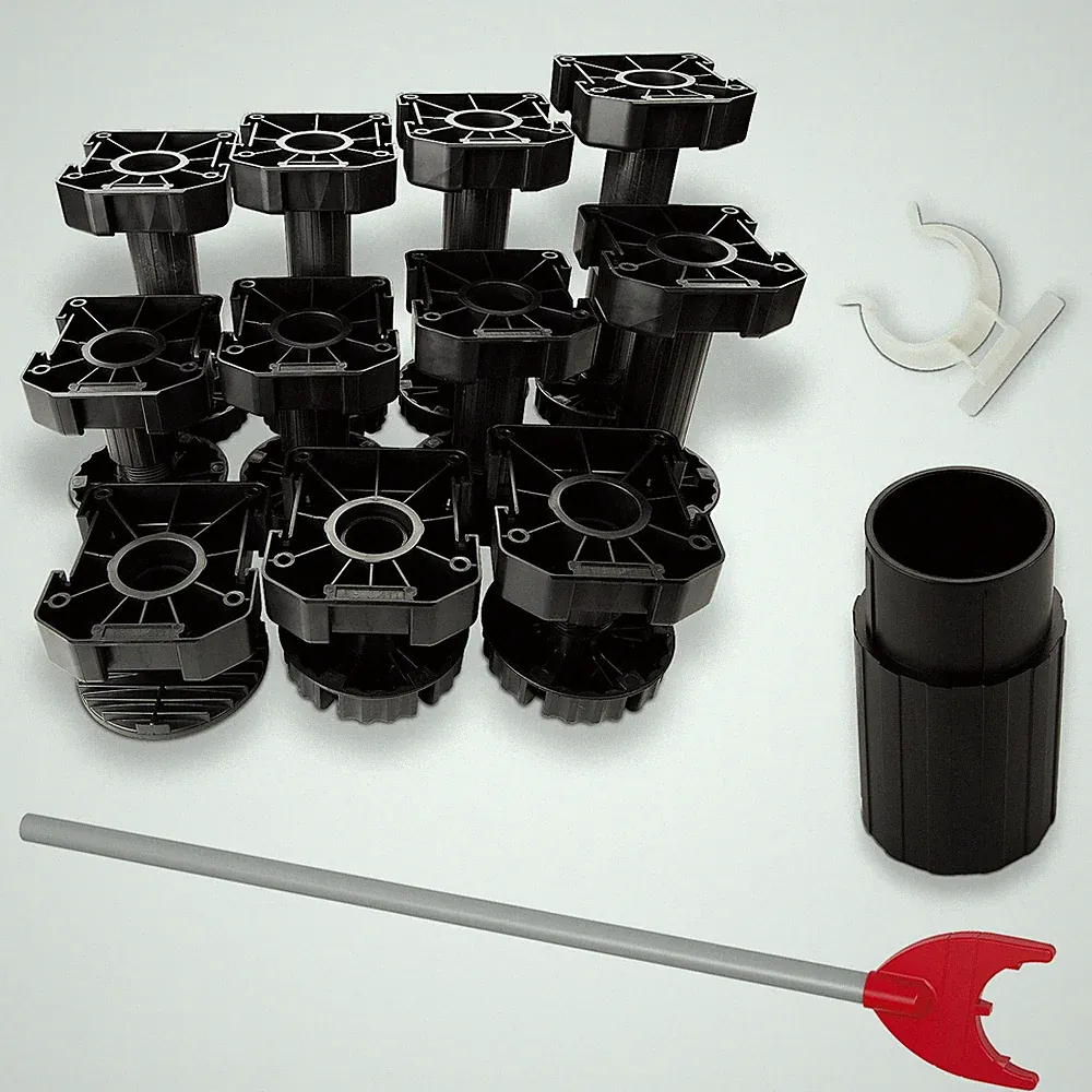 4er Set Sockelfüße 55 mm - 200 mm Möbelfüße Stellfüße Küchenfüße Verstellfüße