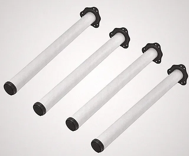 4er-Set stabile Tischbeine Ø60 mm 71cm Höheverstellbar Schreibtischfüße-Weiß