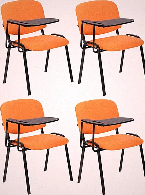 4er Set Stuhl Ken mit Klapptisch Stoff Seminarstuhl Konferenzstuhl Schreibtafel