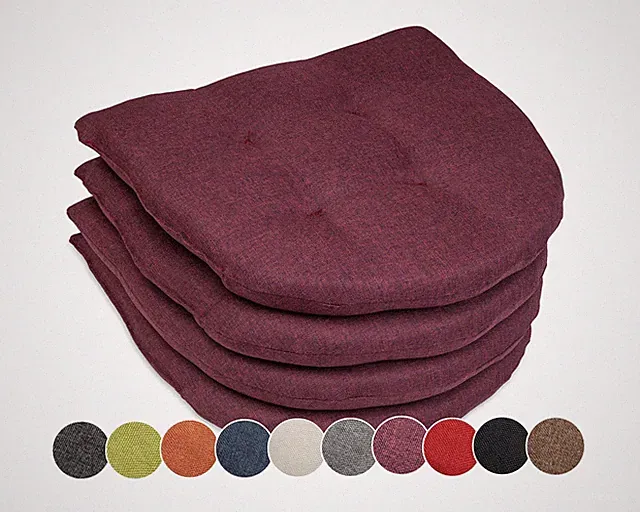 4er Set Stuhlkissen 40x40x5cm zylindrische Form Polsterauflage Stuhlauflage