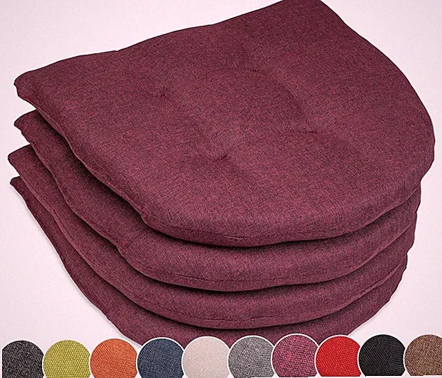 4er Set Stuhlkissen 40x40x5cm zylindrische Form Polsterauflage Stuhlauflage