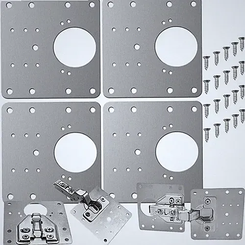 4St Scharnier Reparaturplatte Küchenschrank Möbel Reparatur Blech Edelstahl