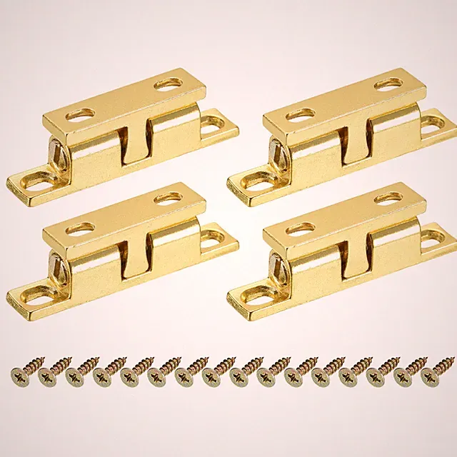 4Stk 1.69" Doppel Kugel Spannrolle Schnapper Zinklegierung Verriegelung Gold