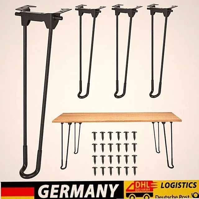 4stk Faltbar Haarnadel Tischbeine Klappbare Möbelbeine DIY 32cm/38cm/43cm/51cm