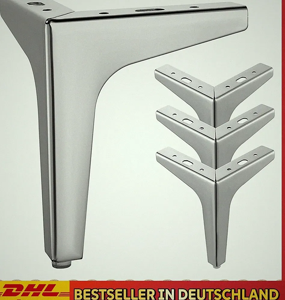 4Stück Metall-Möbelbeine, Sofa-Beine, DIY Moderne Metall-Dreieck Möbelfüße