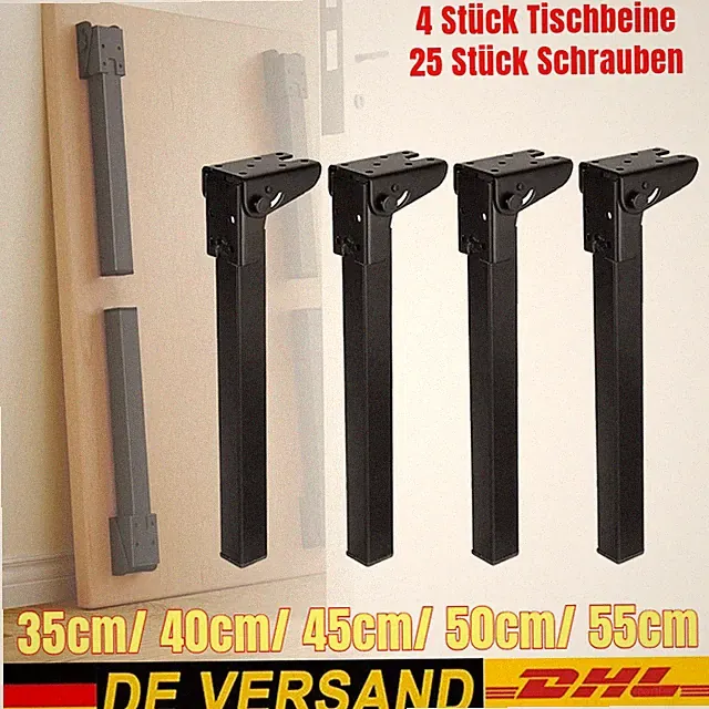 4X faltbare Tischbeine 35/40/45/50/55 CM zusammenklappbare vielseitig Tischbeine
