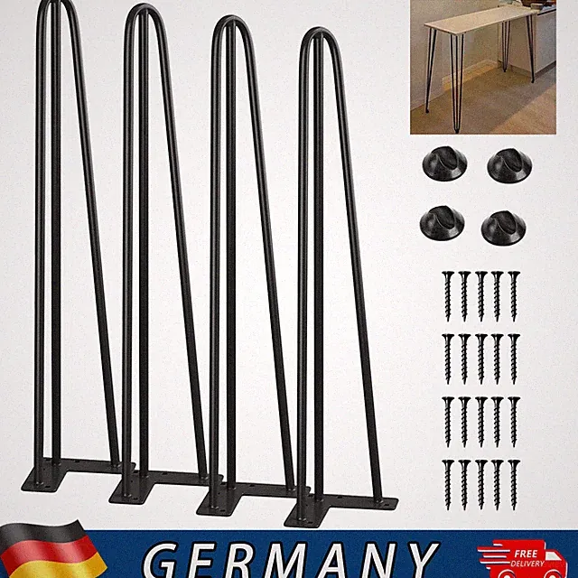 4x Hairpin Tischbeine Legs Schreibtisch Möbelfuß Hairpins Tischkufen Haarnadel