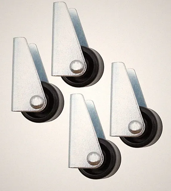 4x Kastenbockrollen Bettkastenrollen Möbelrolle mit harter Lauffläche 45x25