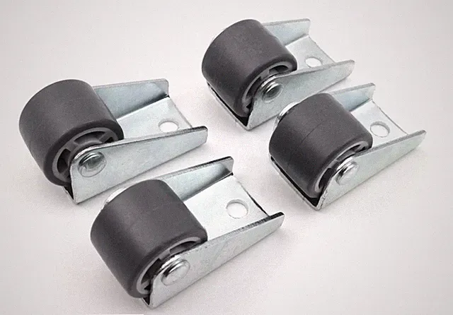 4x Kastenbockrollen Bettkastenrollen Möbelrolle mit weicher Lauffläche
