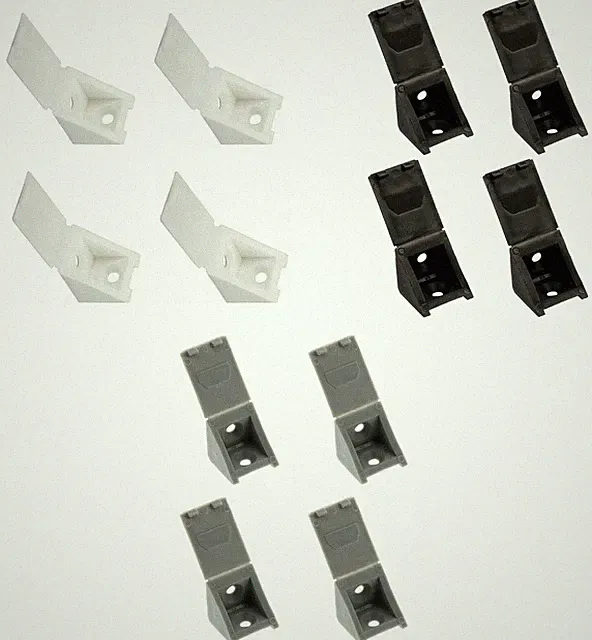 4x Korpusverbinder Schwarz weiß grau Eckverbinder Möbelverbinder Winkel Möbel