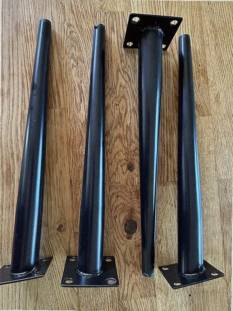 4x Möbelfüße 35cm Schwarz Konisch Tischbeine Metall Schrankfüße Sofa Tv