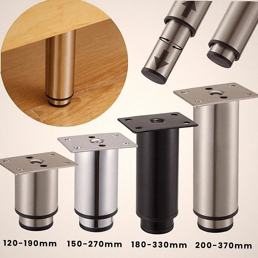 4x Möbelfüße höhenverstellbar Ø38mm Metall Sockelfüße Sofafuß Bettfüße Küchenfuß
