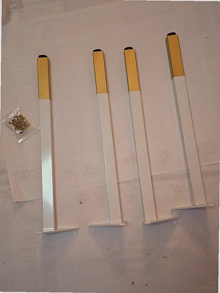 4x Möbelfüße Tischbeine 40 cm Weiß Gold Aluminium Höhenverstellbar Neu OVP