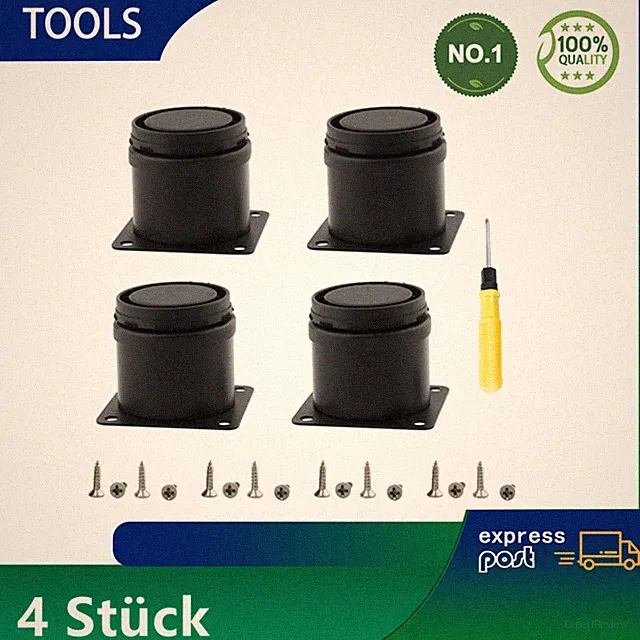 4X Möbelfüße Verstellbar Couch Schreibtischfüße Füße Schrankfuß Sockelfüße