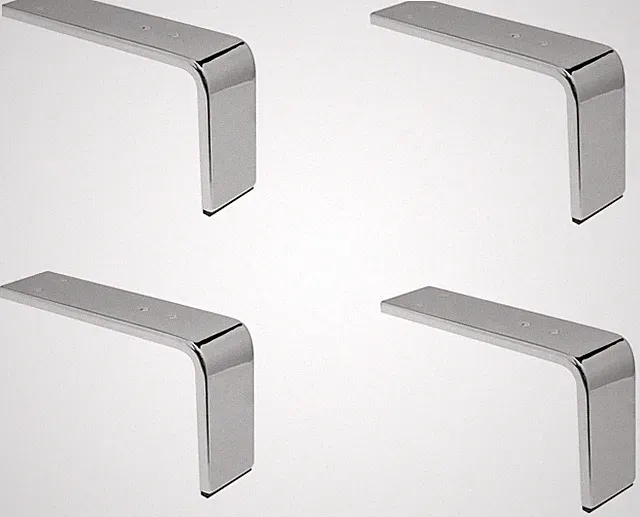 4x Möbelfuß 130 mm Tischbeine Möbelfüße Sockel Fuß Schrank chrom poliert Sofa