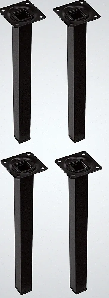 4x Möbelfuß schwarz Möbel Bein Tisch Fuss Anschraubfuß eckig 150-700 mm Tischfuß