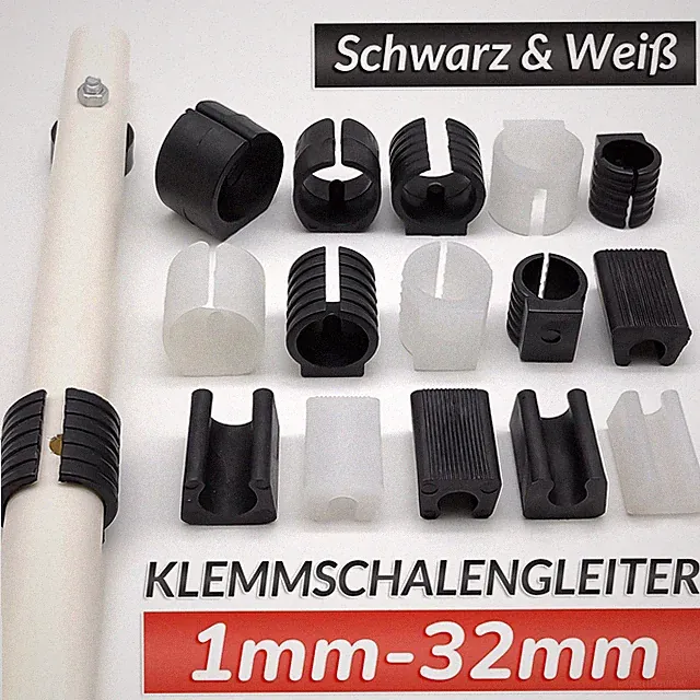 4X Möbelgleiter/Klemmschalengleiter Freischwinger Stahlrohrstühle, Kunststoff