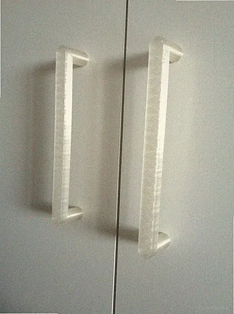 4X Möbelgriffe + 8X Schrauben, Schrankgriff IKEA Dombas kompatibel TRANSLUZENT