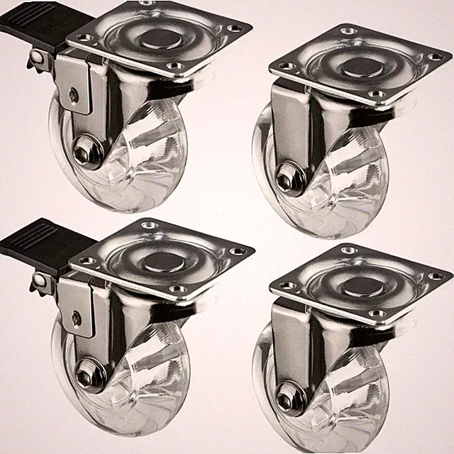 4x Möbelrollen Set Transportrolle Vollgummi Rollen Ø 50 mm Laufrolle Lenkrollen