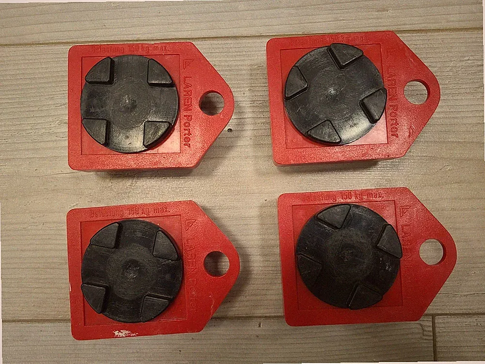 4x Möbeltransportrollen Möbel Transportroller Rollen Rot