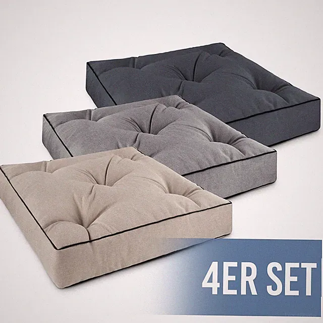 4x Stuhlauflage Sitzkissen 50x50cm 50cm dick wasserfest