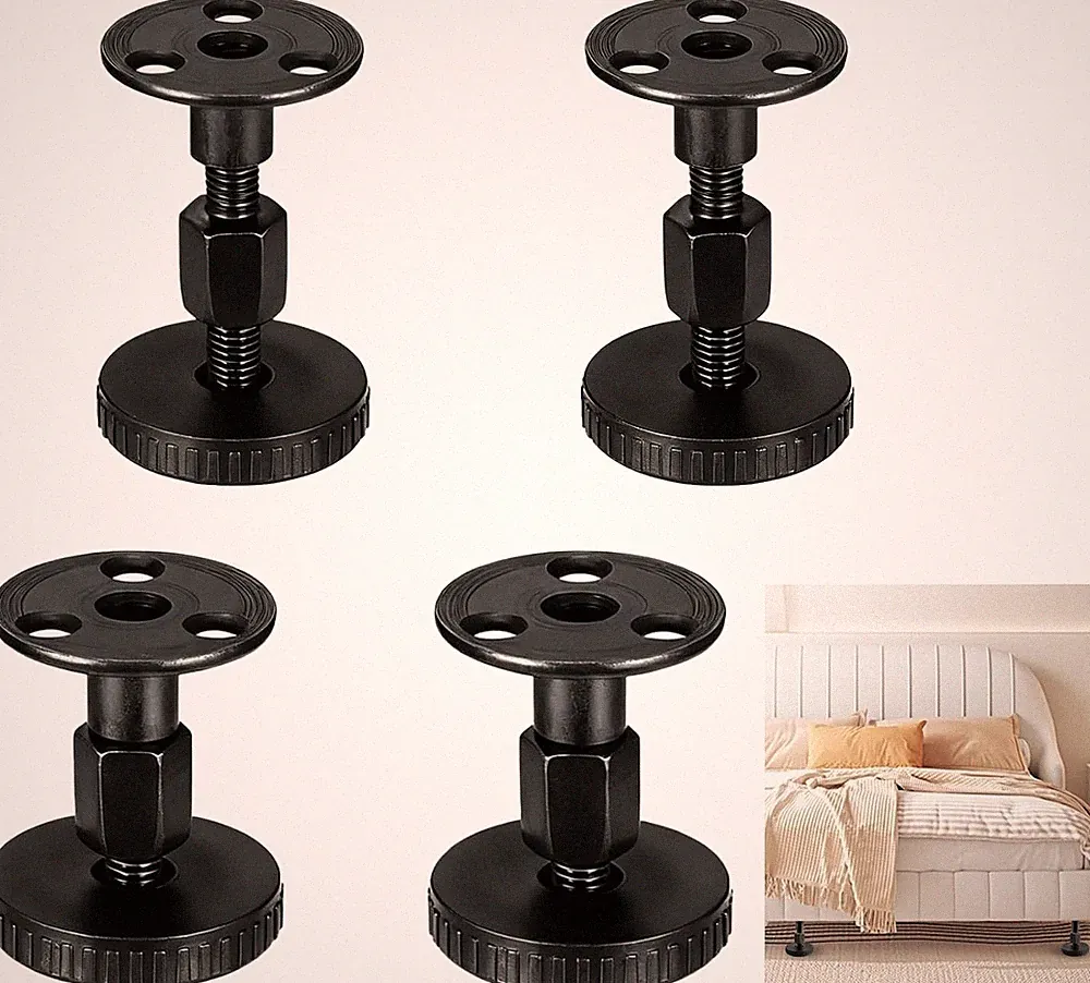 4x Verstellbare Möbelfüße ABS Stahl 47-64mm Anti-Rutsch Pads Für Möbel
