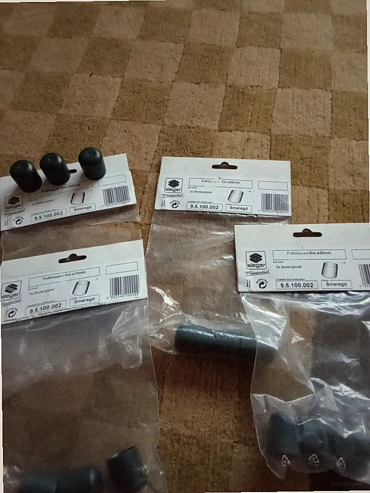 4xSieger Fusskappen Set Ø 25mm smaragd grün 3x Bodengleiter Gartenmöbel95100005