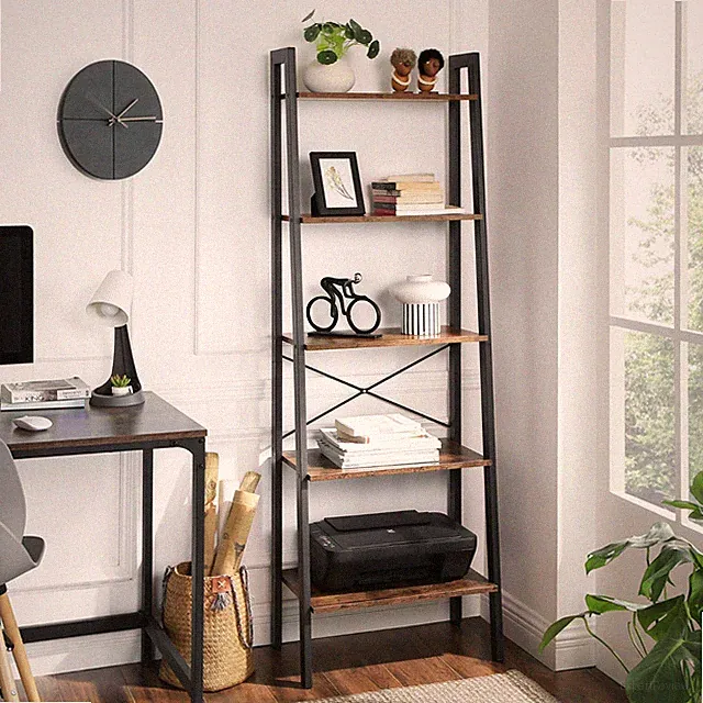 5 Ablagen Bücherregal Lagerregal Leiterregal Standregal 56x171,5x34,5 cm LLS45X