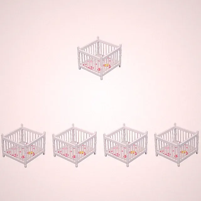 5 Count Dollhouse Schlafzimmermöbel Puppenhaus-Spielzeug-Babybett