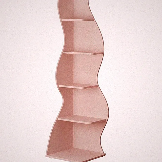 5-stöckiges Eckregal HOGA-J0402, 49,6 x 46,8 x 174,3 cm, rosa - A