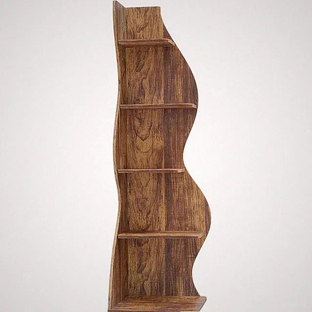 5-stöckiges Eckregal HOGA-JO277, 49,6 x 46,8 x 174,3 cm, braun - A