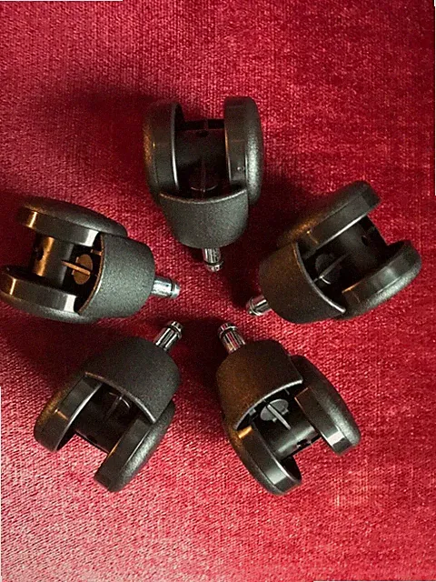 5 Stück Weichboden Bürostuhlrollen Rollen Stuhlrollen 11/50 mm ungebr f. Teppich
